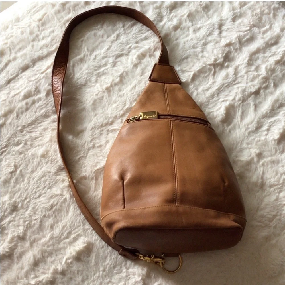 Tignanello Leather Sling Shoulder Handbag with‎ Adjustable Strap
